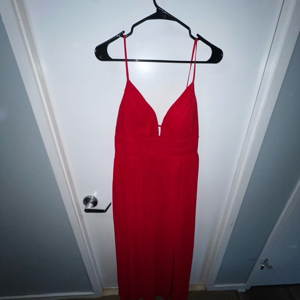 Red chiffon prom dress size 13